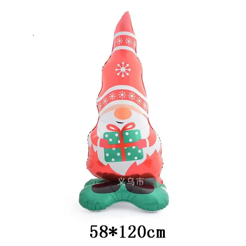 1pc novo extra grande de pé papai noel folha balão natal festa decoração ano novo suprimentos aniversário presente páscoa