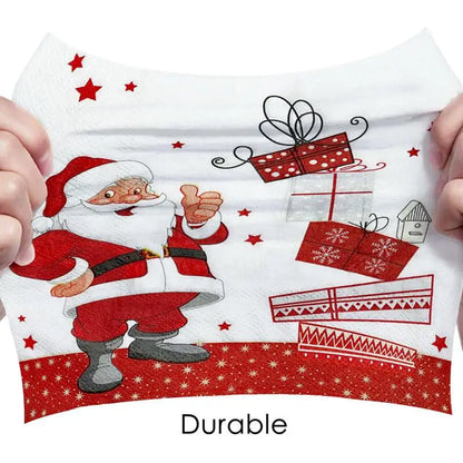 20-100 pces guardanapos de papel de natal boneco de neve santa guardanapos de cocktail descartáveis para decorações de festa de natal do feriado