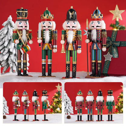 Boneca De Soldado De Fantoche De Quebra-Nozes De Madeira, 30cm, Ornamento Bonito, Decoração Desktop, Feliz Natal, Presente Criativo, Artesanato