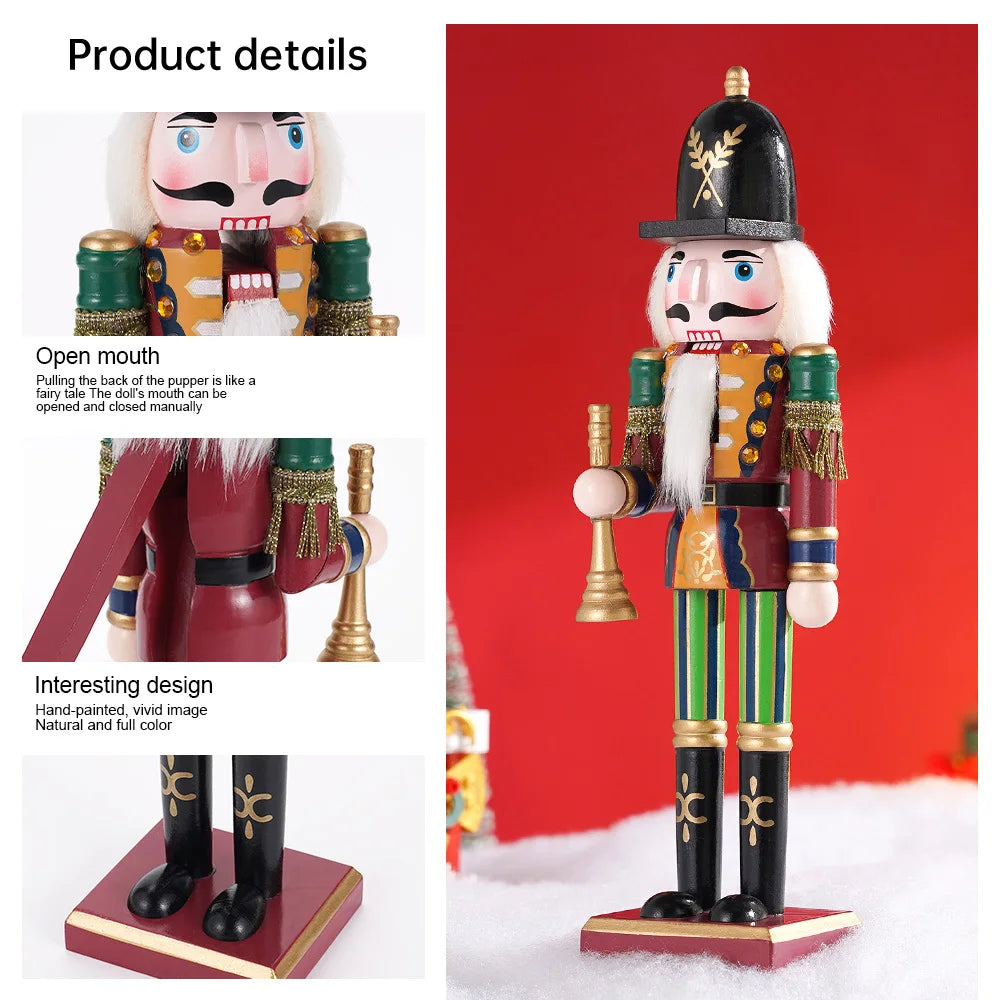 Boneca De Soldado De Fantoche De Quebra-Nozes De Madeira, 30cm, Ornamento Bonito, Decoração Desktop, Feliz Natal, Presente Criativo, Artesanato