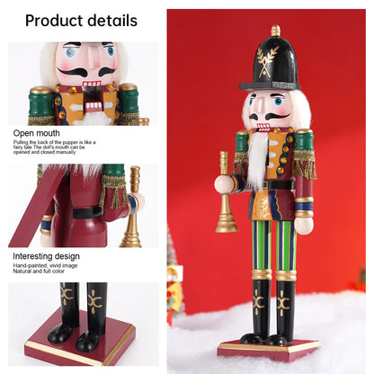 Boneca De Soldado De Fantoche De Quebra-Nozes De Madeira, 30cm, Ornamento Bonito, Decoração Desktop, Feliz Natal, Presente Criativo, Artesanato
