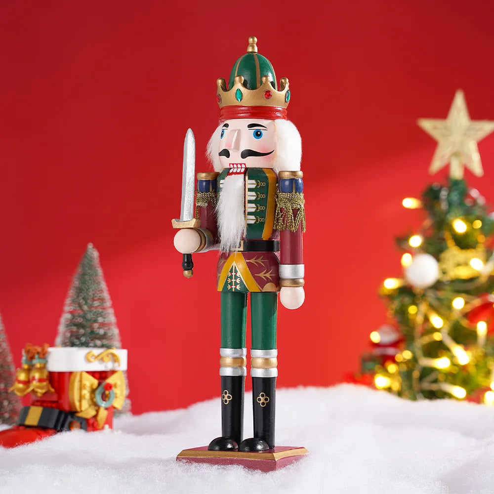 Boneca De Soldado De Fantoche De Quebra-Nozes De Madeira, 30cm, Ornamento Bonito, Decoração Desktop, Feliz Natal, Presente Criativo, Artesanato