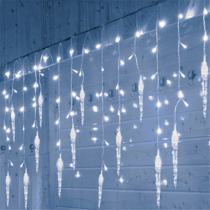 Luzes de Cortina LED em Forma de Cascata, Guirlanda de Natal, Luzes Decorativas para Jardim e Rua, Comprimento de 0.4-0.6m