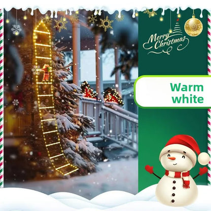 1 pçs decoração de natal papai noel escada de escalada led luz usb plug 8 modos de iluminação luz corda parede casa decoração da árvore de natal