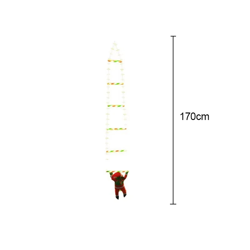 Led decorações de natal lâmpada de fadas led escada lâmpada com escalada papai noel casa ao ar livre luz de natal ornamentos de ano novo s
