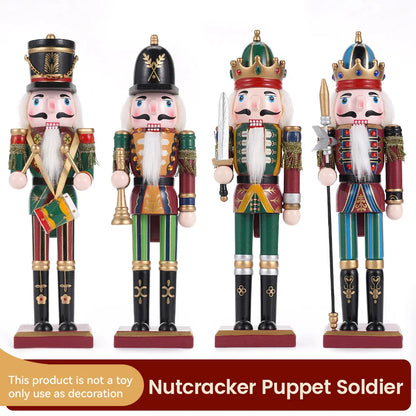 Boneca De Soldado De Fantoche De Quebra-Nozes De Madeira, 30cm, Ornamento Bonito, Decoração Desktop, Feliz Natal, Presente Criativo, Artesanato