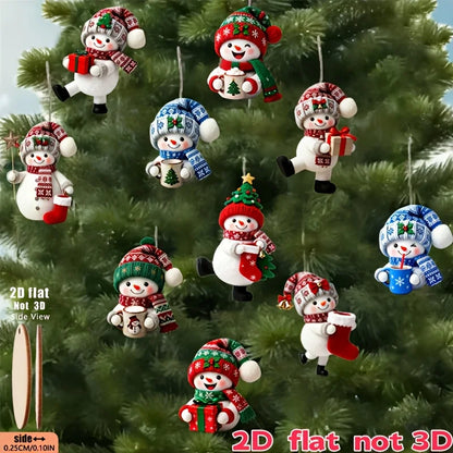 15 Peças em uma Variedade Aleatória de Estilos, Bonecos de Neve de Natal em Várias Poses Segurando Presentes de Natal, Enfeites de Natal Artesanais para Pendurar, Decorações Essenciais de Natal, Ótimos Itens para Presen