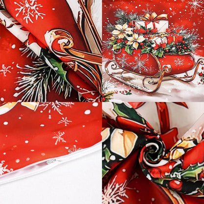 Conjunto de 4 Capas de Almofada de Natal com Papai Noel e Boneco de Neve, Decoração de Natal para Sofá e Quarto, Suprimentos para Festa de Ano Novo