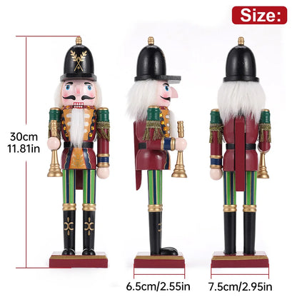Boneca De Soldado De Fantoche De Quebra-Nozes De Madeira, 30cm, Ornamento Bonito, Decoração Desktop, Feliz Natal, Presente Criativo, Artesanato