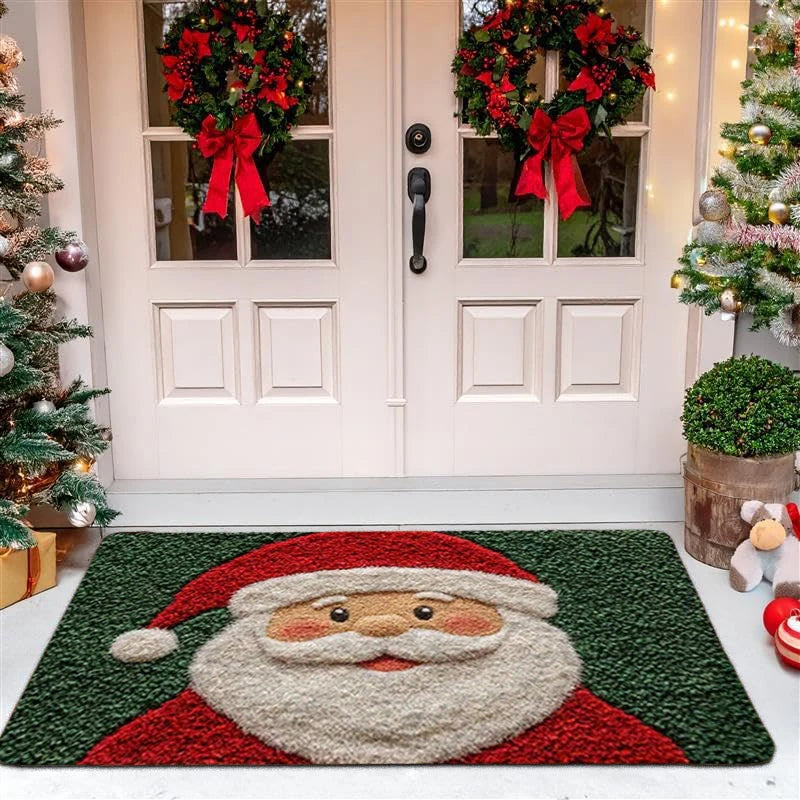Tapete de porta de natal vermelho papai noel ao ar livre e interior homem de gengibre tapete ano novo 2026 feliz natal decoração para casa pé tapete