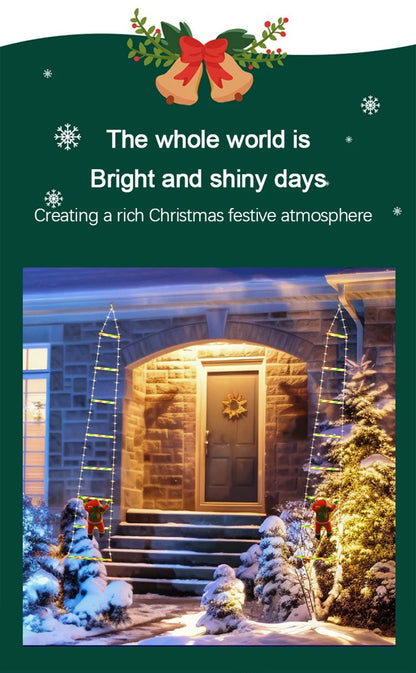 Led decorações de natal lâmpada de fadas led escada lâmpada com escalada papai noel casa ao ar livre luz de natal ornamentos de ano novo s