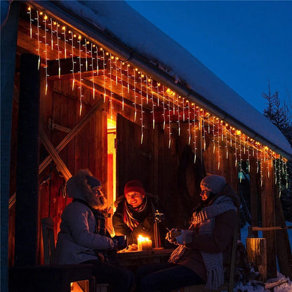 Luzes de Cortina LED em Forma de Cascata, Guirlanda de Natal, Luzes Decorativas para Jardim e Rua, Comprimento de 0.4-0.6m