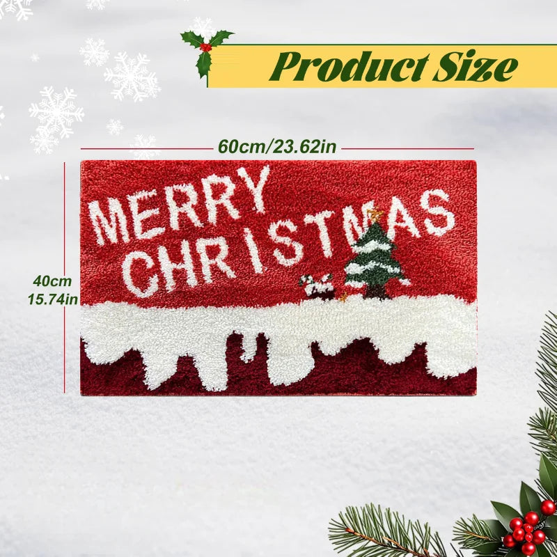 Tapete de porta de natal vermelho papai noel ao ar livre e interior homem de gengibre tapete ano novo 2026 feliz natal decoração para casa pé tapete