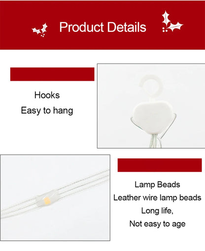 Led decorações de natal lâmpada de fadas led escada lâmpada com escalada papai noel casa ao ar livre luz de natal ornamentos de ano novo s