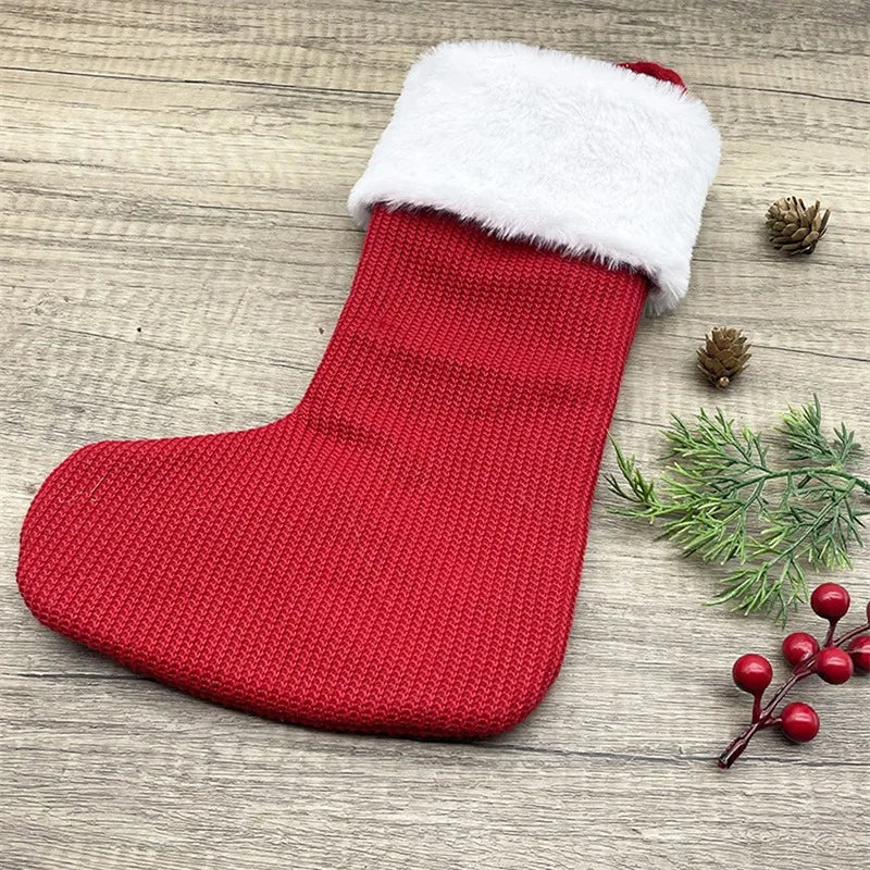 Natal alfabeto tricô meias enfeites de árvore de natal decorações de natal para casa 2024 navidad noel 2025 presente de natal