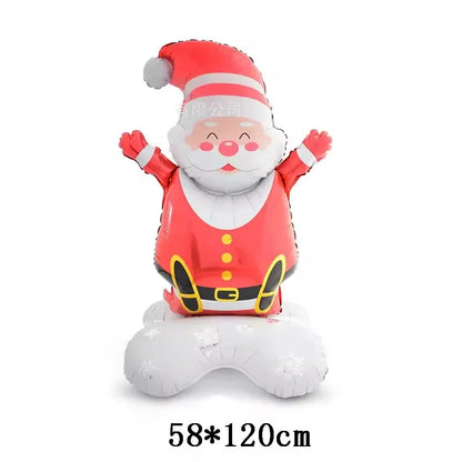 1pc novo extra grande de pé papai noel folha balão natal festa decoração ano novo suprimentos aniversário presente páscoa