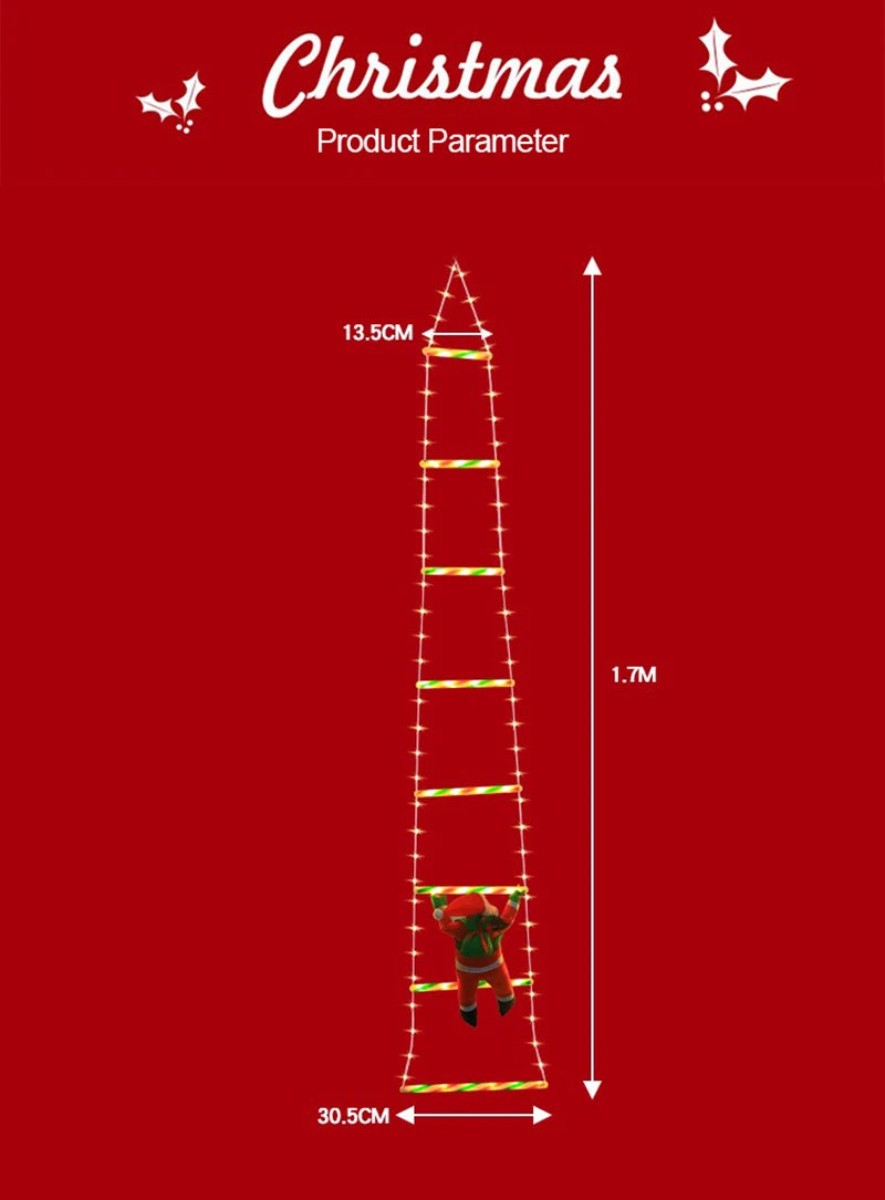 Led decorações de natal lâmpada de fadas led escada lâmpada com escalada papai noel casa ao ar livre luz de natal ornamentos de ano novo s