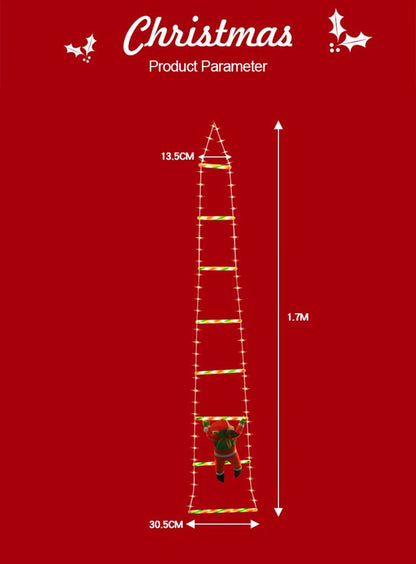 Led decorações de natal lâmpada de fadas led escada lâmpada com escalada papai noel casa ao ar livre luz de natal ornamentos de ano novo s