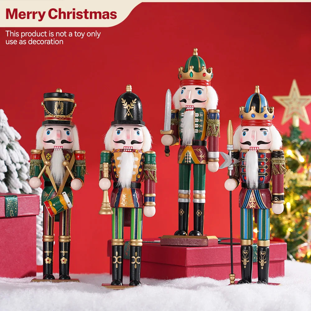 Boneca De Soldado De Fantoche De Quebra-Nozes De Madeira, 30cm, Ornamento Bonito, Decoração Desktop, Feliz Natal, Presente Criativo, Artesanato