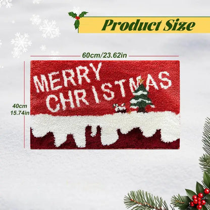 Tapete de porta de natal vermelho papai noel ao ar livre e interior homem de gengibre tapete ano novo 2026 feliz natal decoração para casa pé tapete