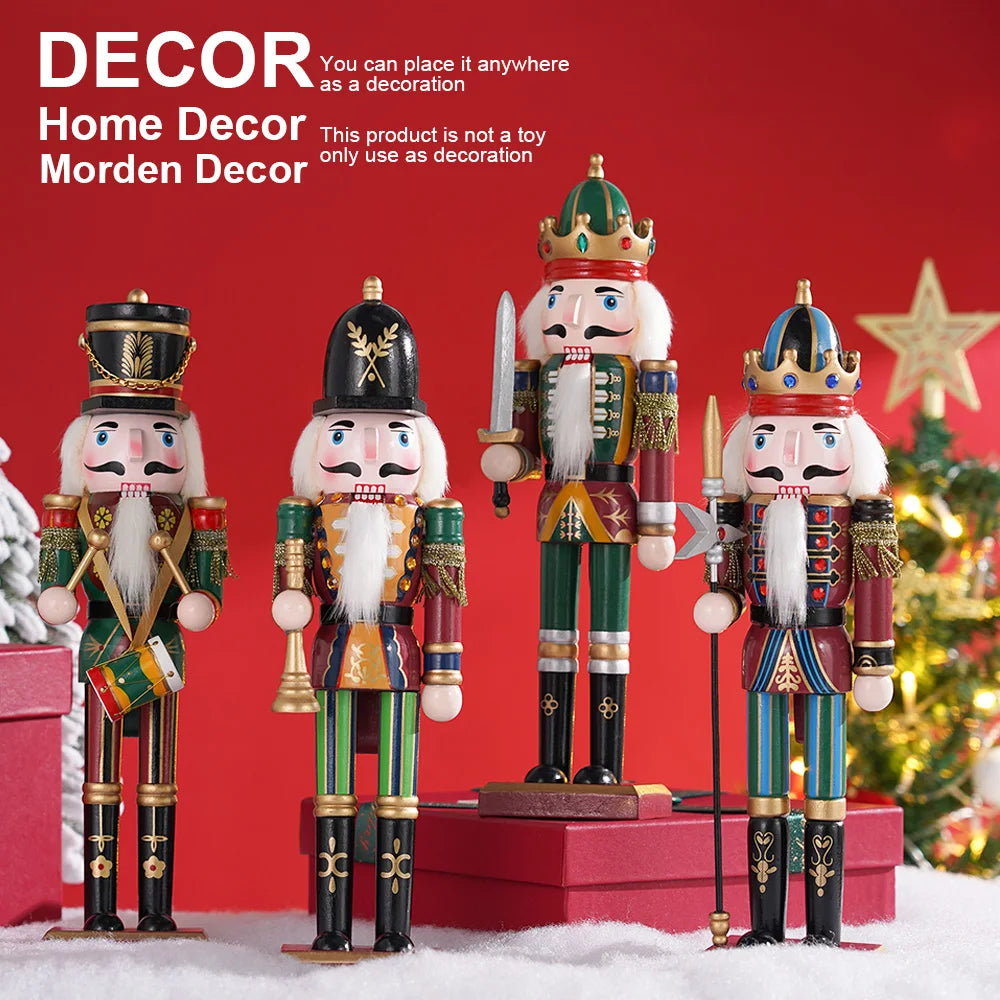 Boneca De Soldado De Fantoche De Quebra-Nozes De Madeira, 30cm, Ornamento Bonito, Decoração Desktop, Feliz Natal, Presente Criativo, Artesanato