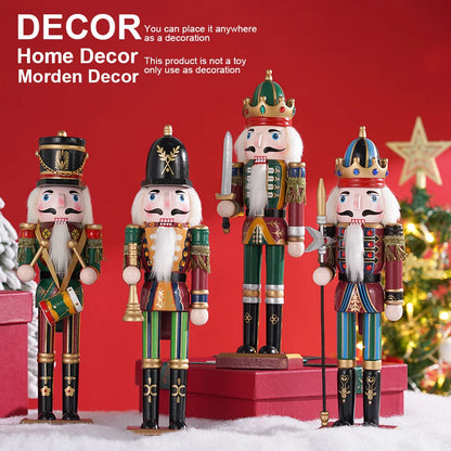 Boneca De Soldado De Fantoche De Quebra-Nozes De Madeira, 30cm, Ornamento Bonito, Decoração Desktop, Feliz Natal, Presente Criativo, Artesanato