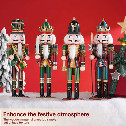 Boneca De Soldado De Fantoche De Quebra-Nozes De Madeira, 30cm, Ornamento Bonito, Decoração Desktop, Feliz Natal, Presente Criativo, Artesanato