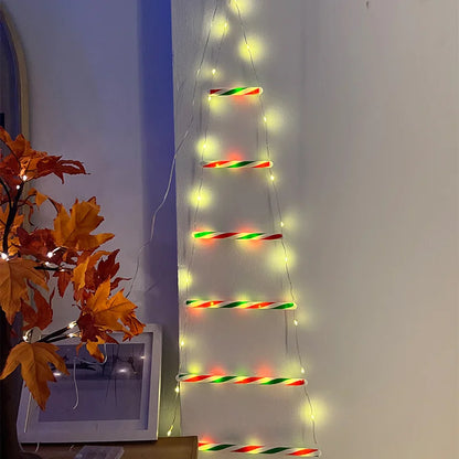 Led decorações de natal lâmpada de fadas led escada lâmpada com escalada papai noel casa ao ar livre luz de natal ornamentos de ano novo s